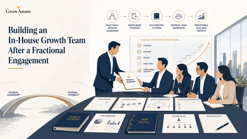 Founder planning an in-house growth team after a successful fractional growth leadership engagement