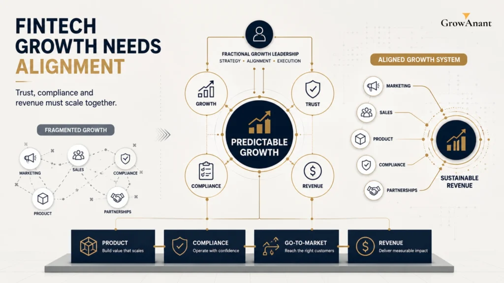 Fractional growth leadership strategy for a FinTech company focused on compliance, trust, and revenue growth