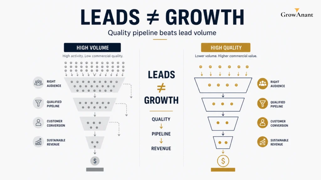 Revenue-focused growth consultant evaluating pipeline, conversion, and sustainable business growth metrics