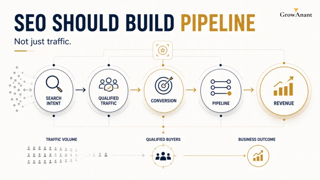 SEO for B2B demand generation strategy building organic pipeline from high-intent search